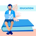 Education, Knowledge Gaining Flat Vector Banner