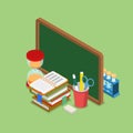 Education knowledge school college flat 3d isometric vector