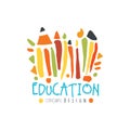 Education label original design, back to school logo graphic template