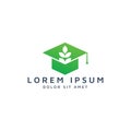 Education and leaf negative space logo design Royalty Free Stock Photo