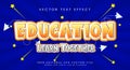 Education learn together editable text style Royalty Free Stock Photo