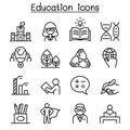 Education & Learning icon set in thin line style Royalty Free Stock Photo