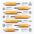 Education And Learning Pencil Of Subject Step Infographic Diagra Royalty Free Stock Photo