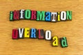 Information overload learning letterpress Royalty Free Stock Photo