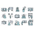 Education line icon set Royalty Free Stock Photo