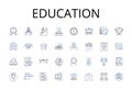 Education line icons collection. Learning, Instruction, Schooling, Knowledge, Scholarship, Pedagogy, Training vector and