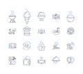 Education line icons collection. Learning, Knowledge, School, Students, Teachers, Curriculum, Books vector and linear