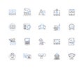 Education line icons collection. Learning, Knowledge, Wisdom, Curriculum, Study, Pedagogy, Instruction vector and linear