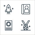 education line icons. linear set. quality vector line set such as medal, degree, address book Royalty Free Stock Photo