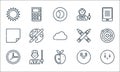 education line icons. linear set. quality vector line set such as suspicious, apple, clock, shocked, teacher, post it, crayons,