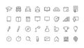 Education line icons. Outline school icons. Education icons in line. School line icons set. Thin line education icons