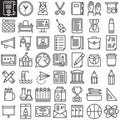 Education line icons set Royalty Free Stock Photo