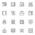 Education line icons set Royalty Free Stock Photo