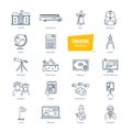 Education line icons set. Icons for online education and learning. Royalty Free Stock Photo