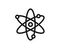 Education linear icon. Atom. Thin line customizable illustration. Contour symbol. Vector isolated outline drawing