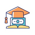 Education loan RGB color icon
