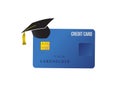 education loan. tassel and credit card.