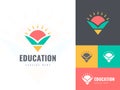 Education logo design vector, School logo, Pencil logo, Graduation logo