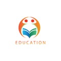 Education logo illustration book circle color kid design vector