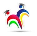 Education logo, people, celebration, graduate students, in heart shaped logo, education graduated, couple union logo