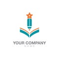 Education logo,Star Pencil, Education logo book, School logo