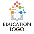 Education logo. A tree of knowledge grows from the book Royalty Free Stock Photo