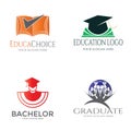 Education logo ,  vector flat icon for apps educational or website Royalty Free Stock Photo