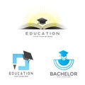 Education logo ,  vector flat icon for apps educational or website Royalty Free Stock Photo