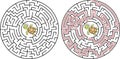 Education maze or labyrinth for children with turtle