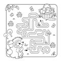 Education Maze or Labyrinth Game for Preschool Children. Puzzle.