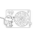 Education Maze or Labyrinth Game for Preschool Children. Puzzle. Coloring Page Royalty Free Stock Photo