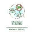 Education on media ethics concept icon