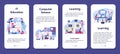 IT education mobile application banner set. Student write software Royalty Free Stock Photo