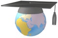 Education Mortar board Graduation Cap on Earth