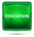 Education Neon Light Green Square Button Royalty Free Stock Photo