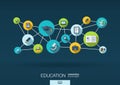 Education network. background with integrate flat icons Royalty Free Stock Photo