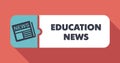 Education News on Scarlet in Flat Design. Royalty Free Stock Photo