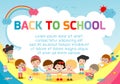 Education Object On Back To School Background, Back To School, Kids Jumping, Education Concept, Template For Advertising Brochure
