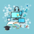 Education, online learning, student desk, school, college