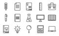 Education outline icon set Create on pixel grid 64 x 64 pixel Royalty Free Stock Photo