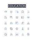 Education line icons collection. Independence, Freedom, Self-determination, Control, Empowerment, Autonomy, Choice