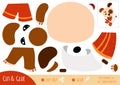 Education paper game for kids, Chinese new year character dog. Use scissors and glue to create the image
