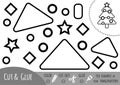 Education paper game for children, Christmas tree