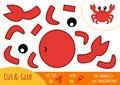 Education paper game for children, Crab