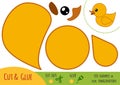 Education paper game for children, Duck
