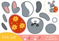 Education paper game for children, Easter rabbit and egg Royalty Free Stock Photo