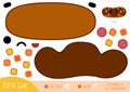 Education paper game for children, Eclair pastry with a cute face