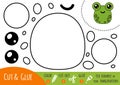 Education paper game for children, Frogs head. Cut and glue activity game Royalty Free Stock Photo