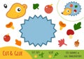 Education paper game for children, Hedgehog