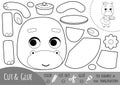 Education paper game for children, Hippo and cake